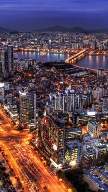 Stunning Night View of Seoul Cityscape South Korea Wallpaper