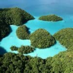 Stunning Palau Island Aerial View With Turquoise Waters