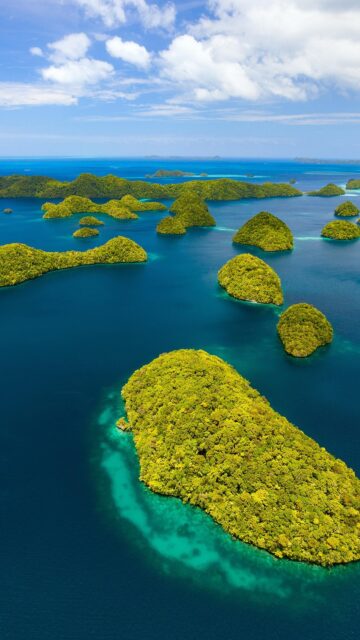 Stunning Palau Islands Aerial View For Wallpaper Background