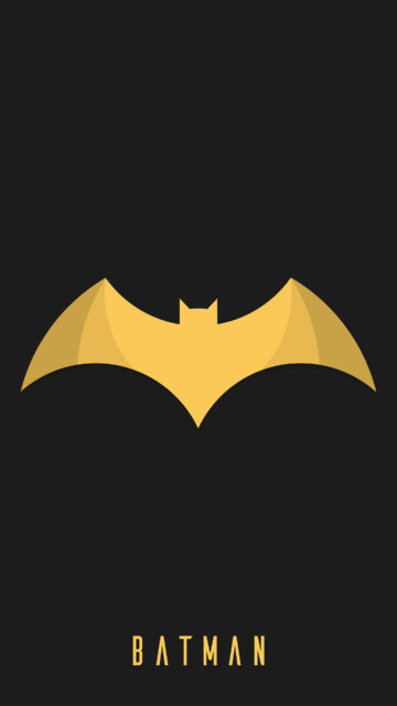 Stylish Batman Symbol Wallpaper In Yellow And Black Design