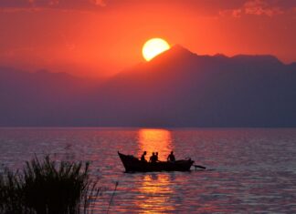 Sunset Serenity Over Lake Malawi Wallpaper