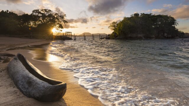 Sunset Serenity At Lake Malawi Beachfront Scene