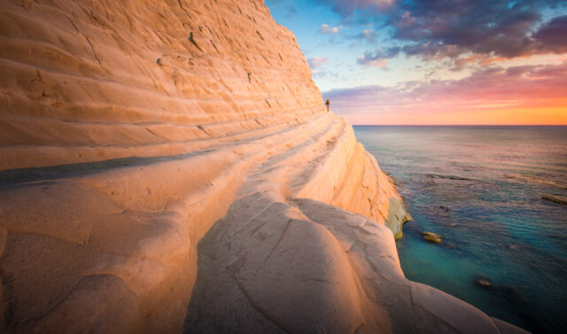 Sunset View of Scala dei Turchi in Sicily Wallpaper