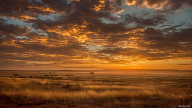 Texas Background High Quality, A Tranquil Sunrise Over The Texas Panhandle, Showcasing Golden Skies And Sprawling Farmland
