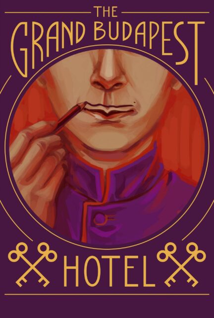 The Grand Budapest Hotel Artistic Wallpaper with Character Makeup Illustration