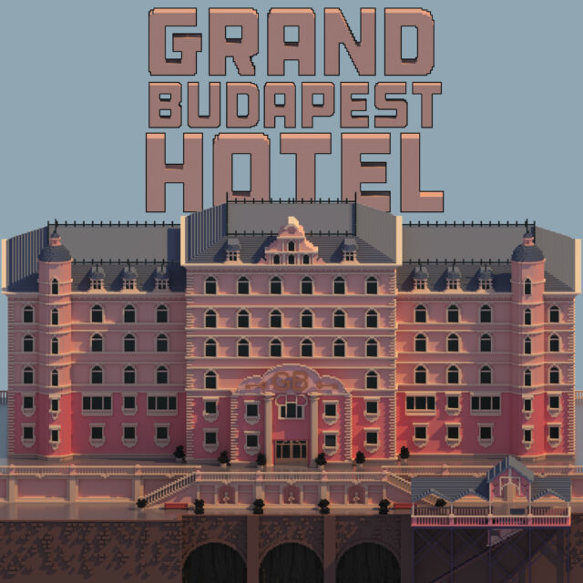 The Grand Budapest Hotel Pixel Art Wallpaper Detailed Retro Style Background