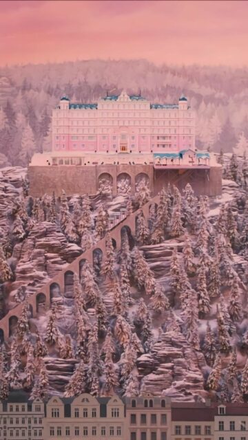 The Grand Budapest Hotel Winter Landscape Snowy Mountain Wallpaper