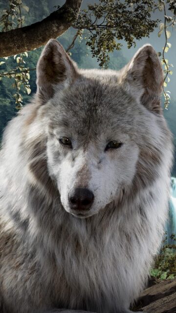 The Jungle Book Movie White Wolf Close Up Realistic Wallpaper