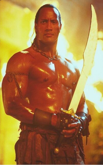 The Scorpion King Epic Warrior Pose In Fiery Background