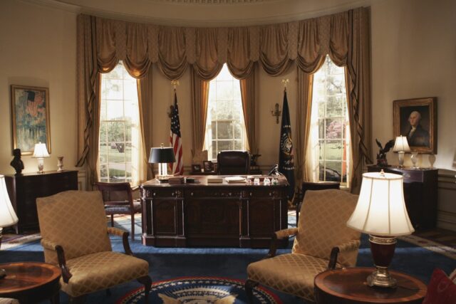 The West Wing Oval Office Set Interior TV Series Wallpaper Background