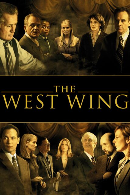 The West Wing TV Series Characters Official Wallpaper with Dramatic Golden Tone