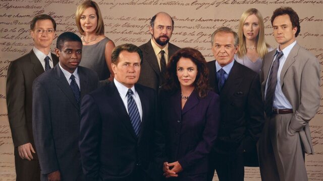 The West Wing TV Series Main Cast Official Wallpaper in Professional Attire