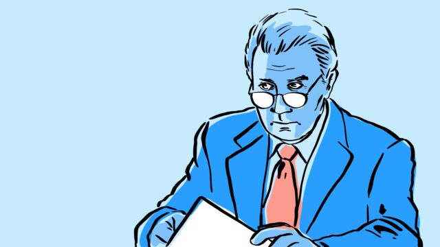 The West Wing TV Series Wallpaper Featuring Stylized Character in Blue Suit and Glasses