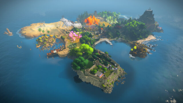 The Witness Puzzle Game Island Map Vibrant Nature and Structures Wallpaper