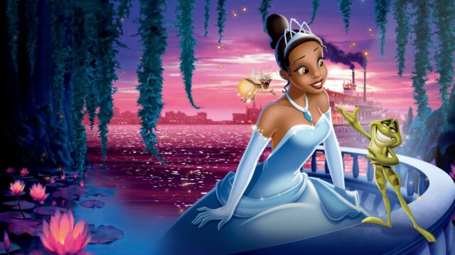 Tiana and Frog with Firefly at Sunset Beautiful The Princess and the Frog Wallpaper