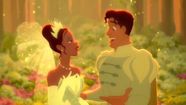 Tiana and Prince Naveen Romantic Wedding Scene The Princess and the Frog Wallpapers
