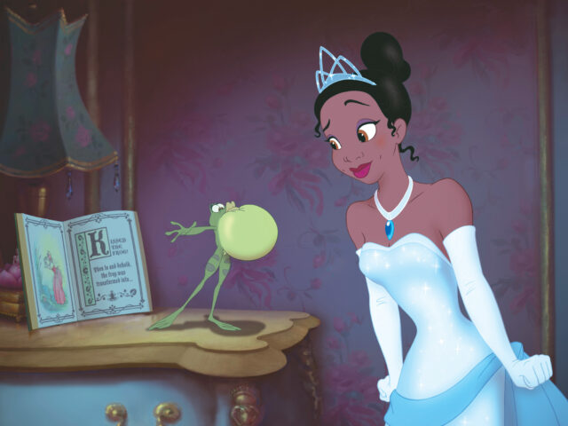 Tiana and the Frog Animated Scene from The Princess and the Frog Wallpaper
