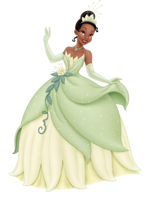 Tiana in Sparkling Green Floral Dress from The Princess and the Frog Wallpapers