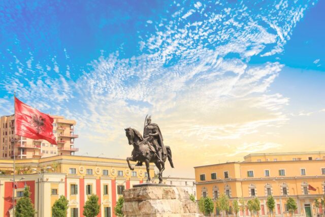 Tirana Albania Skyline Vibrant Wallpaper For Desktop Backgrounds