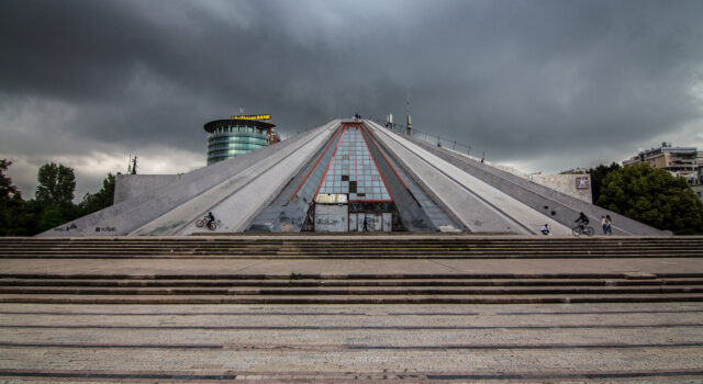 Tirana Pyramid Albania Dramatic Sky Wallpaper