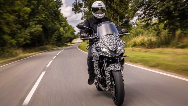 Triumph Tiger Sport 660 Prototype Riding on Open Road High Quality Wallpaper