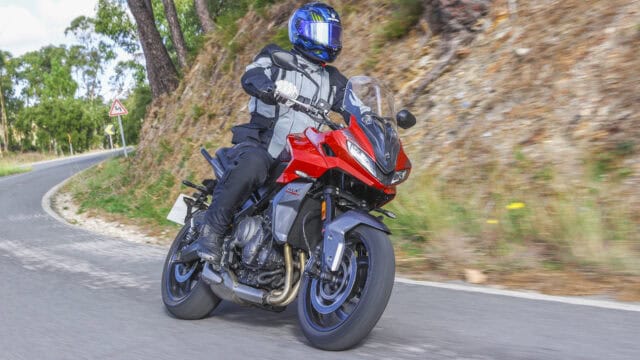 Triumph Tiger Sport 660 Riding on Curvy Mountain Road Wallpaper (3)