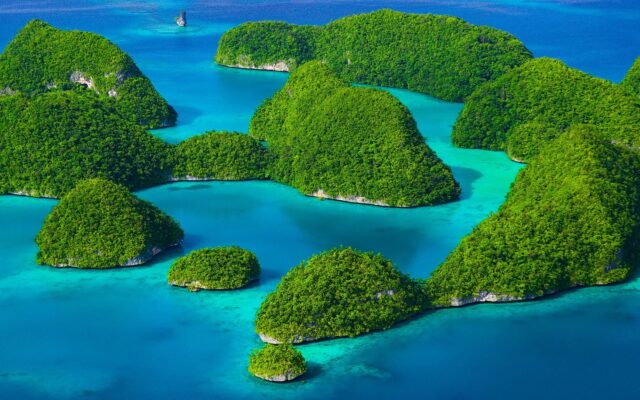 Tropical Paradise Of Palau Islands Scenic Wallpaper