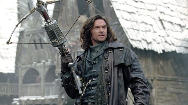 Van Helsing Heroic Pose With Crossbow Wallpaper