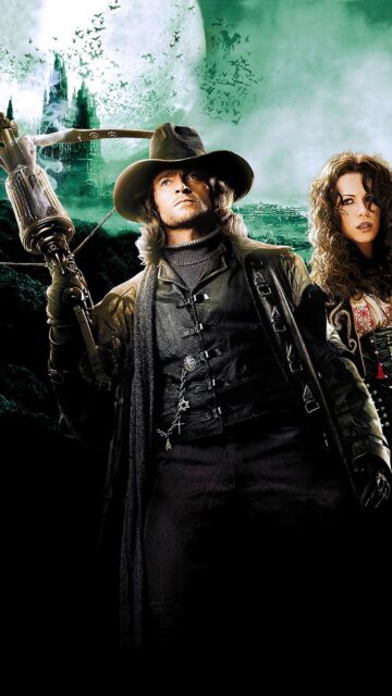 Van Helsing And Ally In Eerie Night Scene Wallpaper