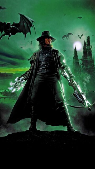 Van Helsing In Shadowy Battle Scene Wallpaper