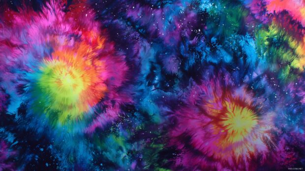 Vibrant tie dye backgrounds, luminous colors dancing across the canvas offering a spectacular view for any viewer on a PC.