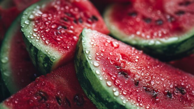Watermelon Wallpaper HD, Intricate Close Ups Of Watermelons With Dewdrops And Natural Lighting, Emphasizing Fresh Summer Produce