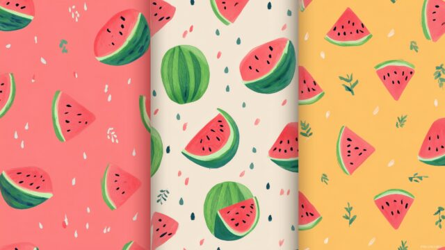 Watermelon Wallpaper Aesthetic, Vibrant And Playful Watermelon Patterns With Pastel Colors, Warm Summer Vibes