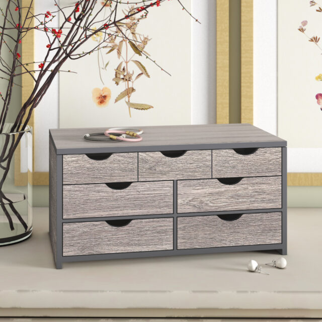 Wooden Jewelry Box With Asian Inspired Floral Background