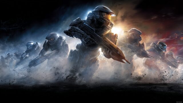 Halo Reach Wallpaper For Gamers, An Action Packed Portrayal Of Gameplay In Halo Reach, Featuring Advanced Weaponry And Iconic Vehicles, Ideal For Gamer Aesthetics
