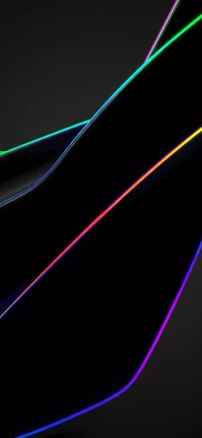 The iPhone 17 wallpapers feature abstract colorful light lines with dark curved shapes, iPhone Wallpaper
