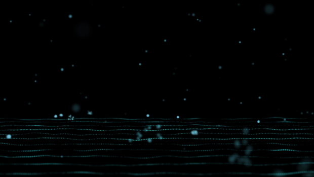 Backdrop Wallpapers, a glowing wave pattern made of digital dots on a dark background, Backdrop Wallpapers, 4K Desktop Wallpaper