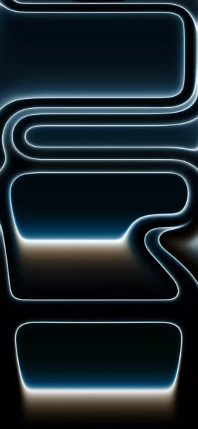This iPhone 17 Wallpapers image shows abstract glowing shapes and lines on a dark background, Mobile Wallpaper