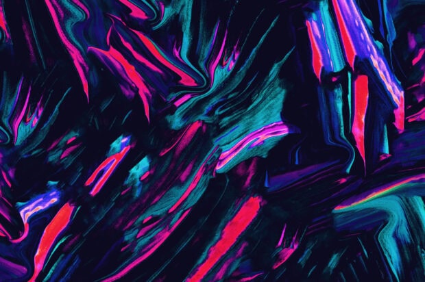 The abstract artwork displays vibrant pink and blue strokes for backdrop wallpapers, 2K Desktop Wallpaper
