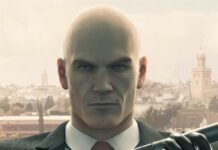 Agent 47 is holding a silenced pistol outdoors in the Hitman game, HD Mobile Wallpaper
