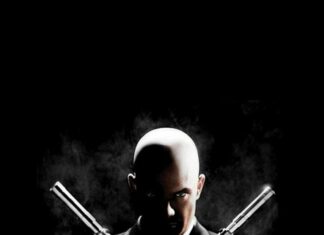 The Hitman game shows a bald agent holding crossed pistols in a dark background, HD Phone Wallpaper