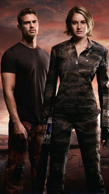 A man and a woman stand side by side in a dramatic setting from Allegiant wallpapers, HD Mobile Wallpaper