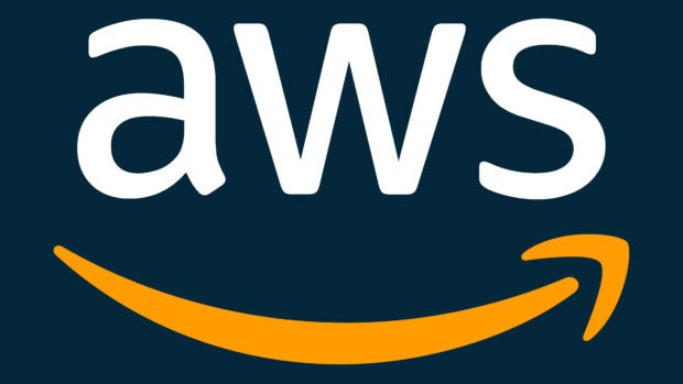 The Amazon logo features a smile arrow beneath the letters aW S in white, 4K Desktop Wallpaper