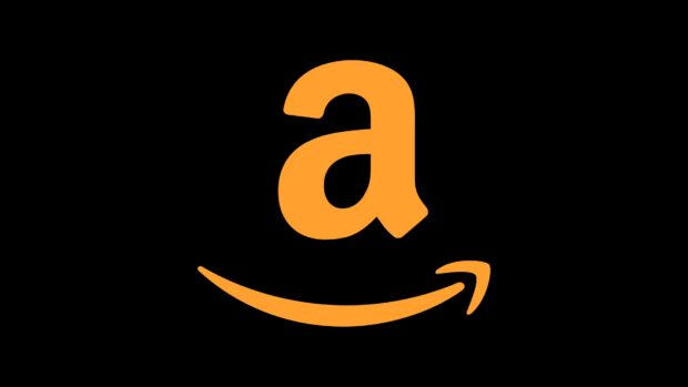 The Amazon logo shows an orange letter A with a smiling arrow on a black background representing Amazon Wallpapers, 4K Desktop Wallpaper