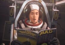 An Apollo 10 astronaut is reading a magazine inside the spacecraft cabin, HD Desktop Wallpaper