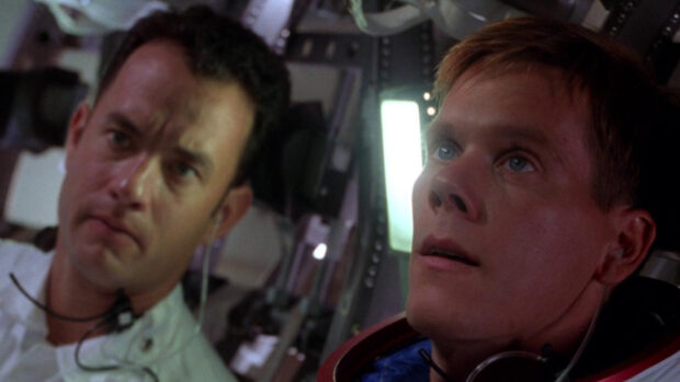 Two astronauts focused inside spacecraft during Apollo 13 mission, HD Desktop Wallpaper