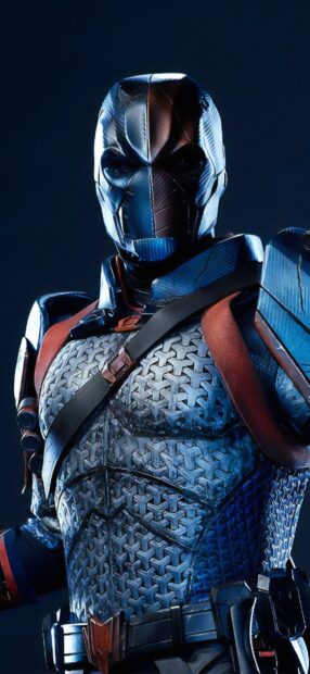 The armored character from Titans Tv Series Wallpapers stands with a dark background, HD Mobile Wallpaper