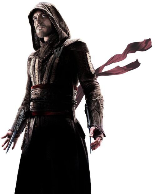 A man dressed in a dark hooded outfit with hidden blades from Assassins Creed movie, HD Desktop Wallpaper