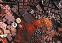 Various types of chocolate and cocoa beans are arranged together for Cocao Wallpapers, HD Desktop Wallpaper