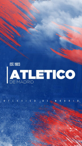 Atletico Madrid graphic design with blue and red colors, HD Phone Wallpaper